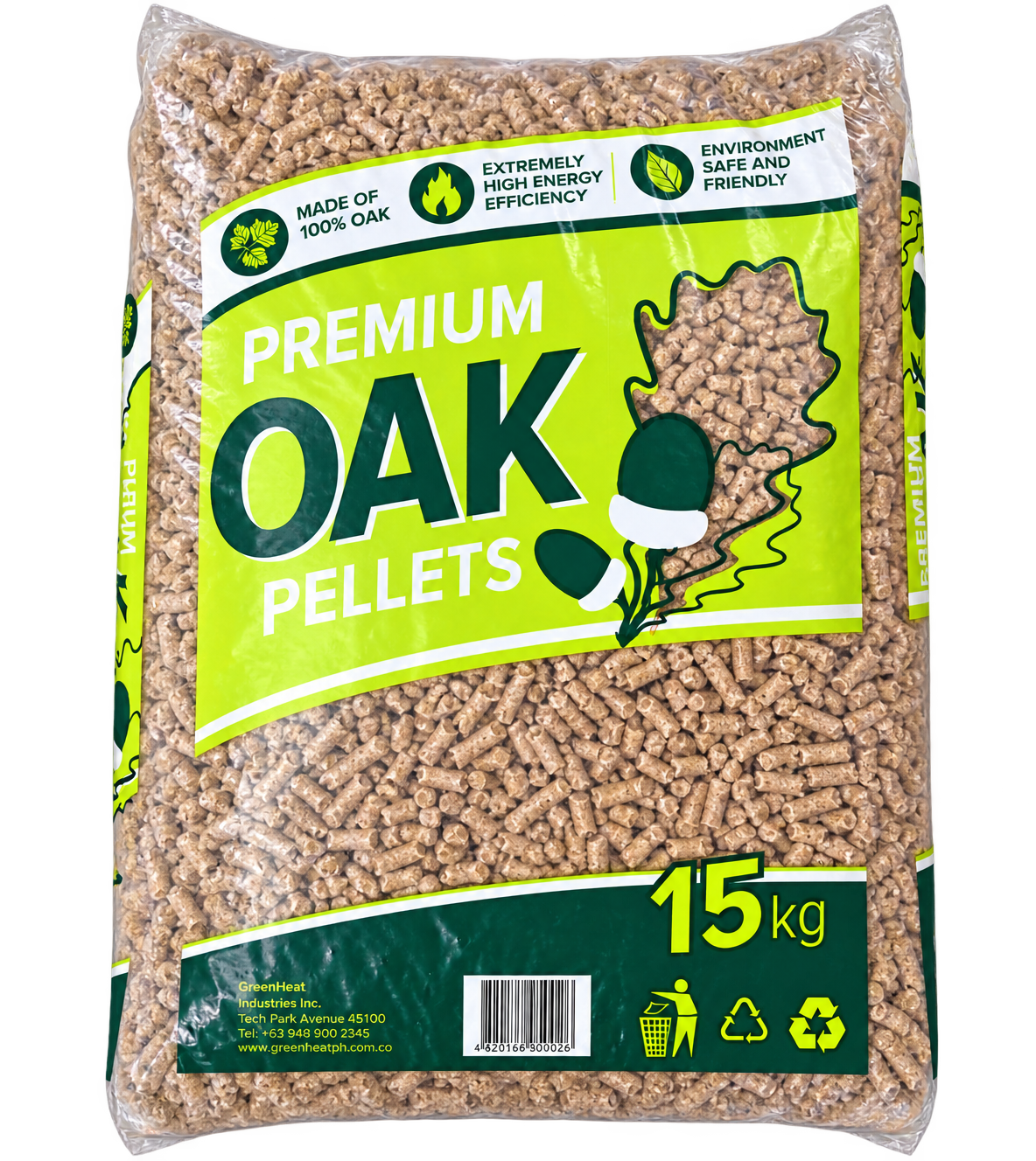 8mm! 990kg Eichen-Pellets "Naturbrennstoffe" ENplusA1