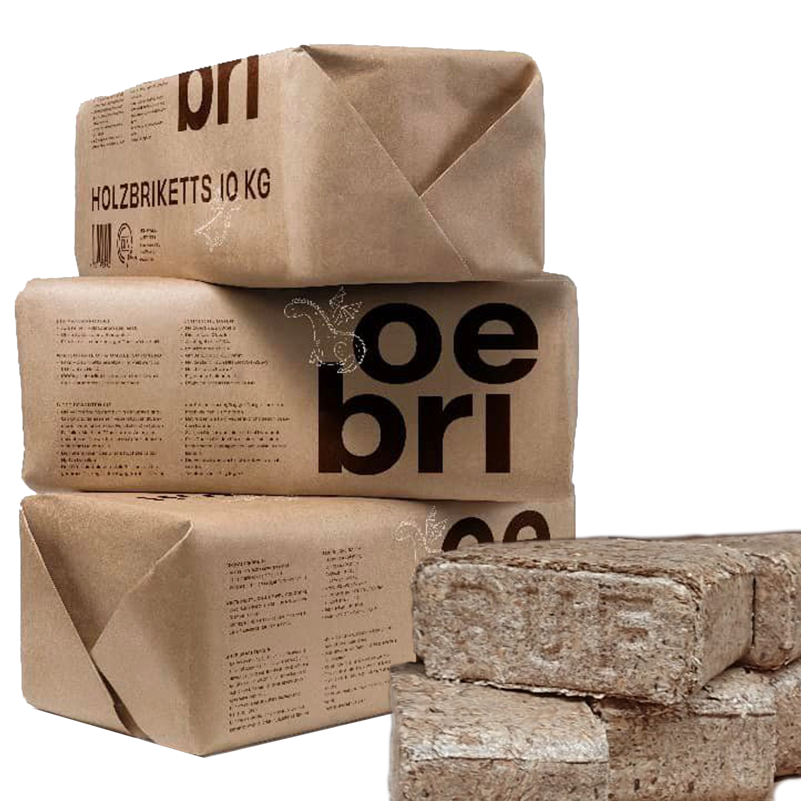 NEU - In Papier: 960kg Nachhaltige Nadelholz-Briketts aus Deutschland RUF-Briketts Nadelholz in Papierverpackung Kombination