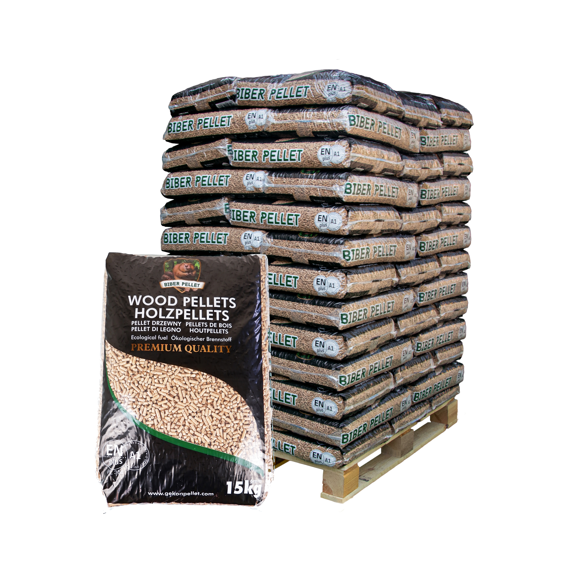 975kg Nadelholz Pellets - "Biber" 975kg Nadelholz Pellets - "Biber"