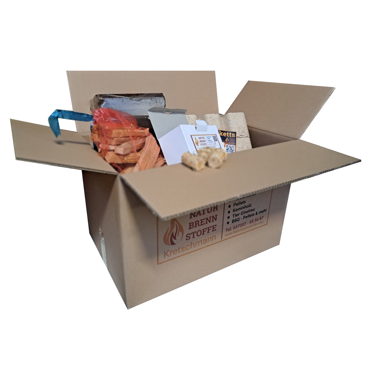 Starter-Paket Anzünder+Anzündholz+ 20kg Wunsch-Briketts Starter-Paket Anzünder+Anzündholz+ 20kg Wunsch-Briketts