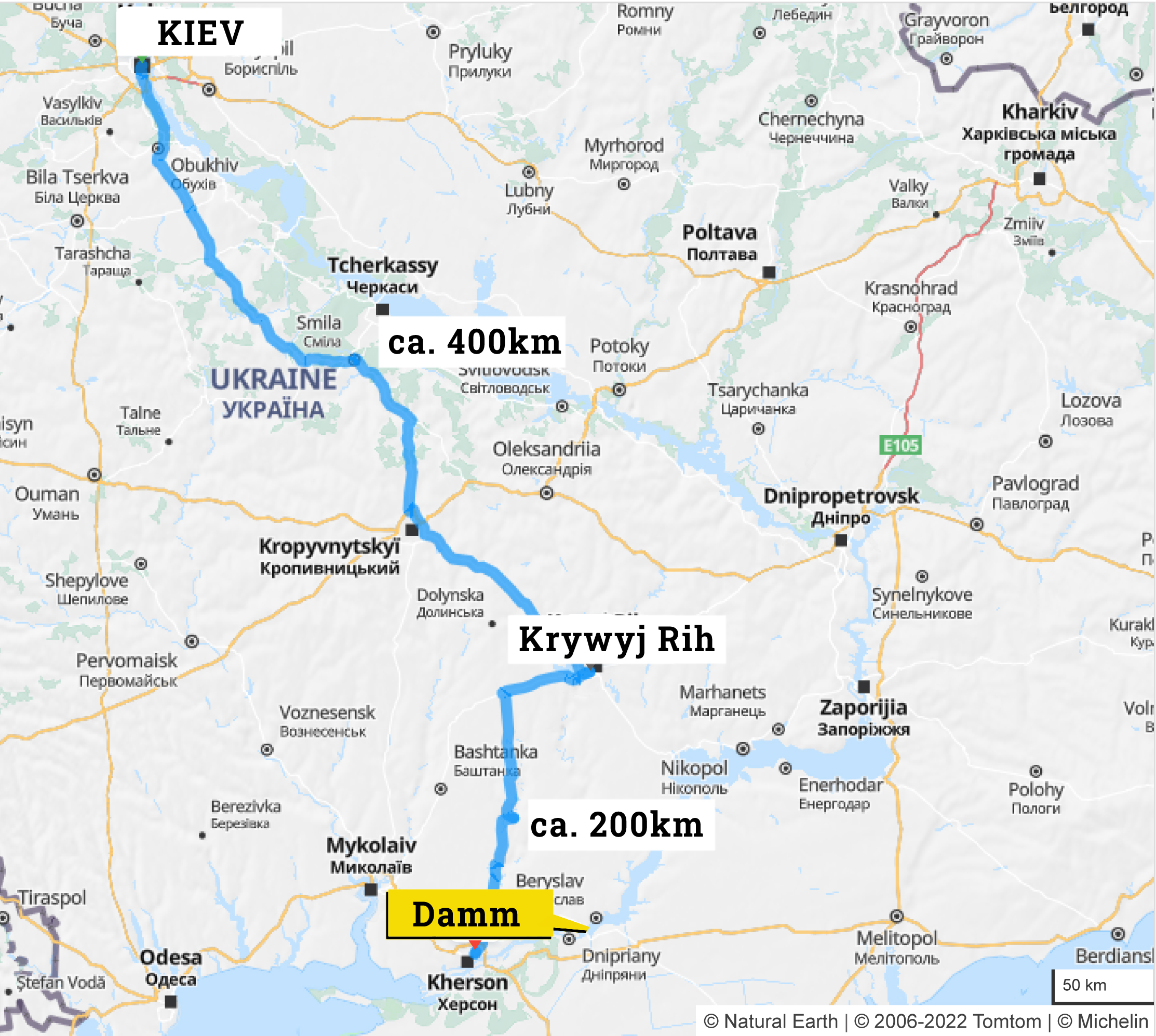 Hilfstransport erreicht Kiev kurz nach der Flut